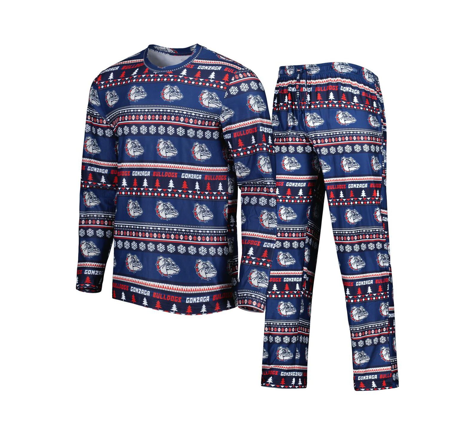 Мужской комплект для сна Concepts Sport Navy Gonzaga Bulldogs Swivel Long Sleeve T-shirt и брюки