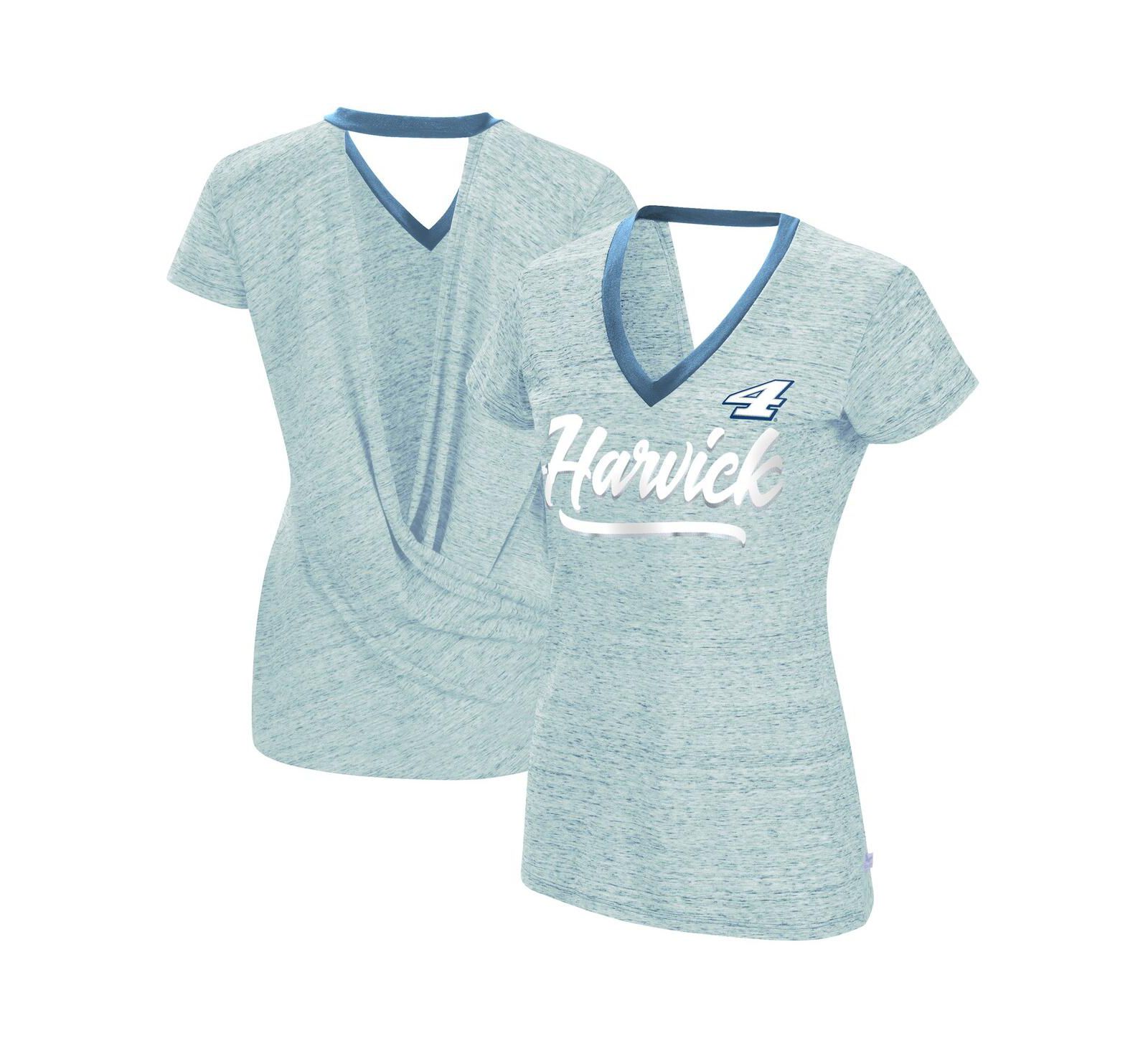 Женская футболка Touch Heather Powder Blue Kevin Harvick Halftime Back Wrap