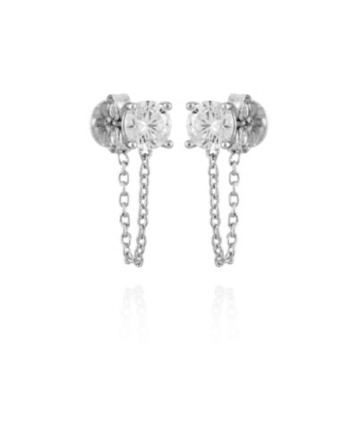 Vince Camuto Glass Stone Stud Chain Dangle Drop Earrings