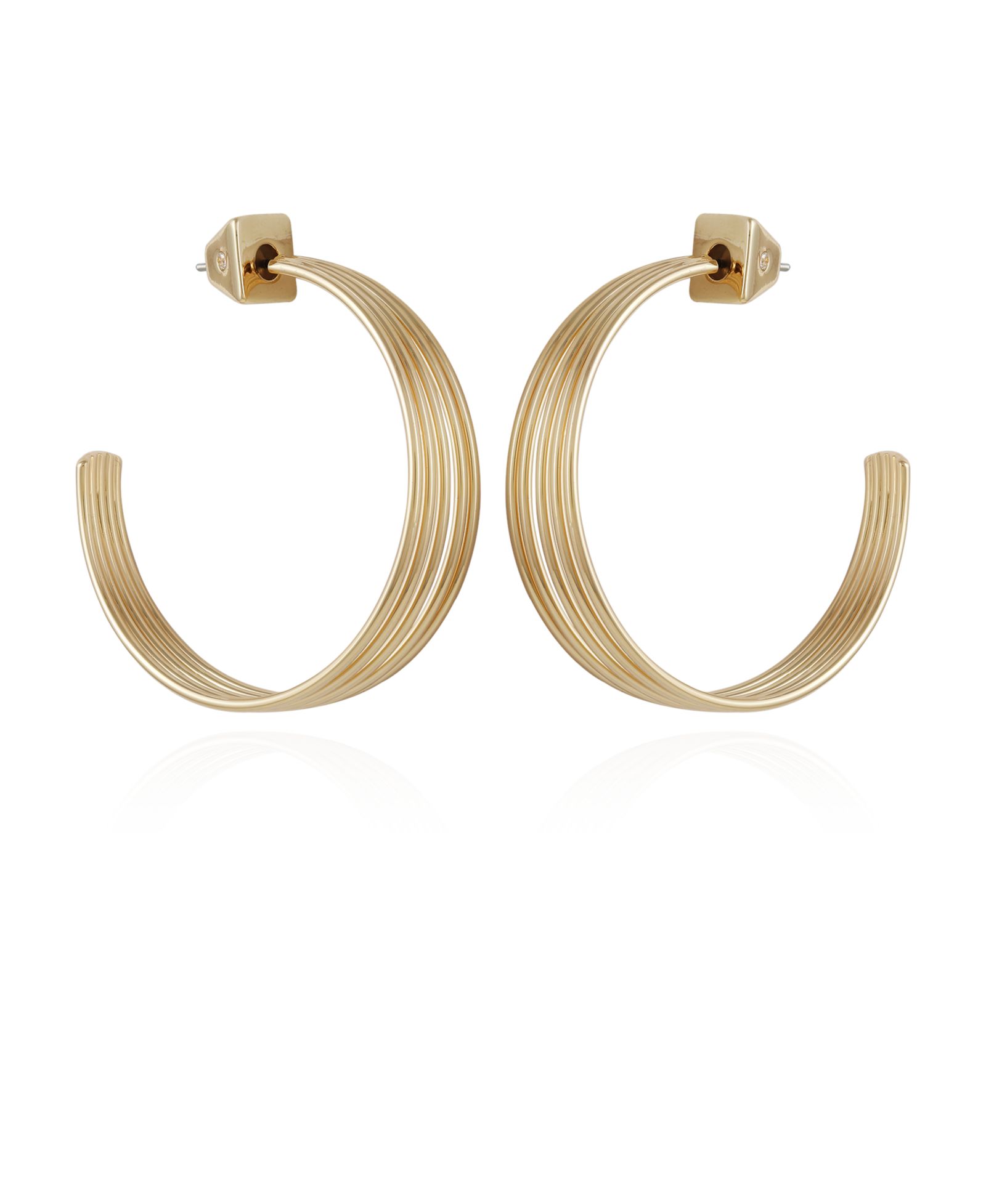 Vince Camuto Gold-Tone Open Stacked Hoop Earrings