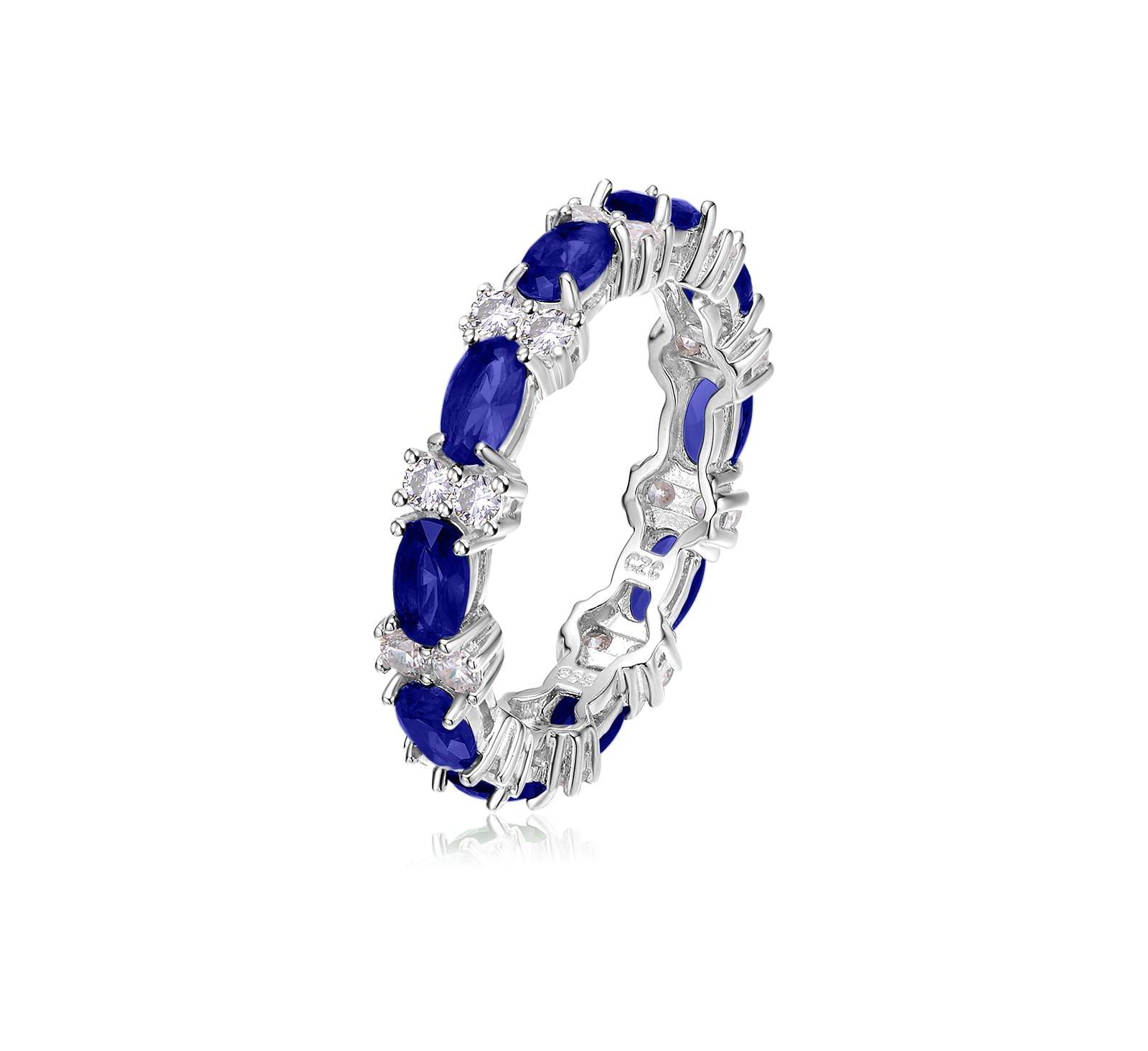 Genevive Cubic Zirconia Eternity Ring Gold Plated Sterling Silver