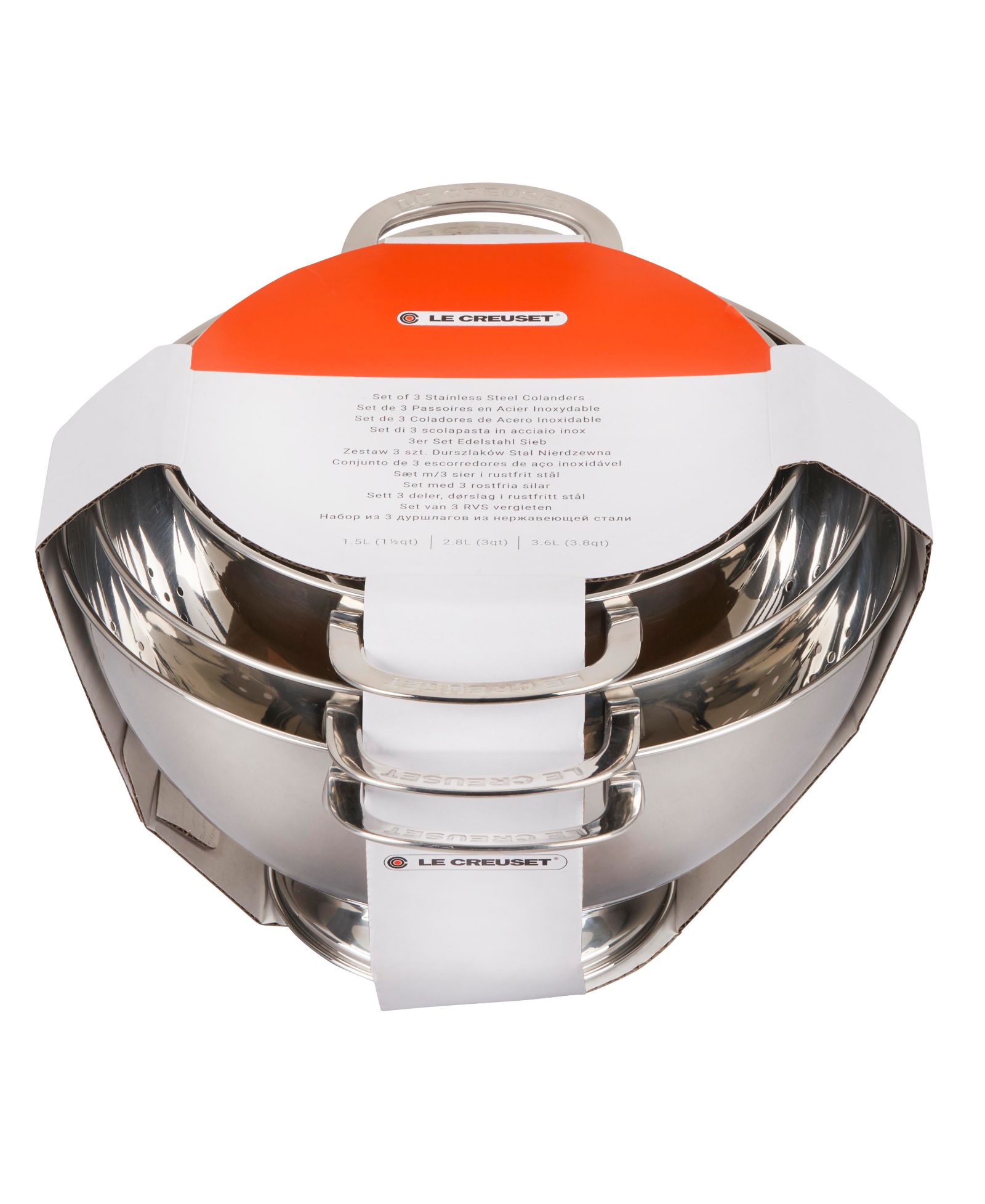 Le Creuset Набор из 3 стальных дуршлагов