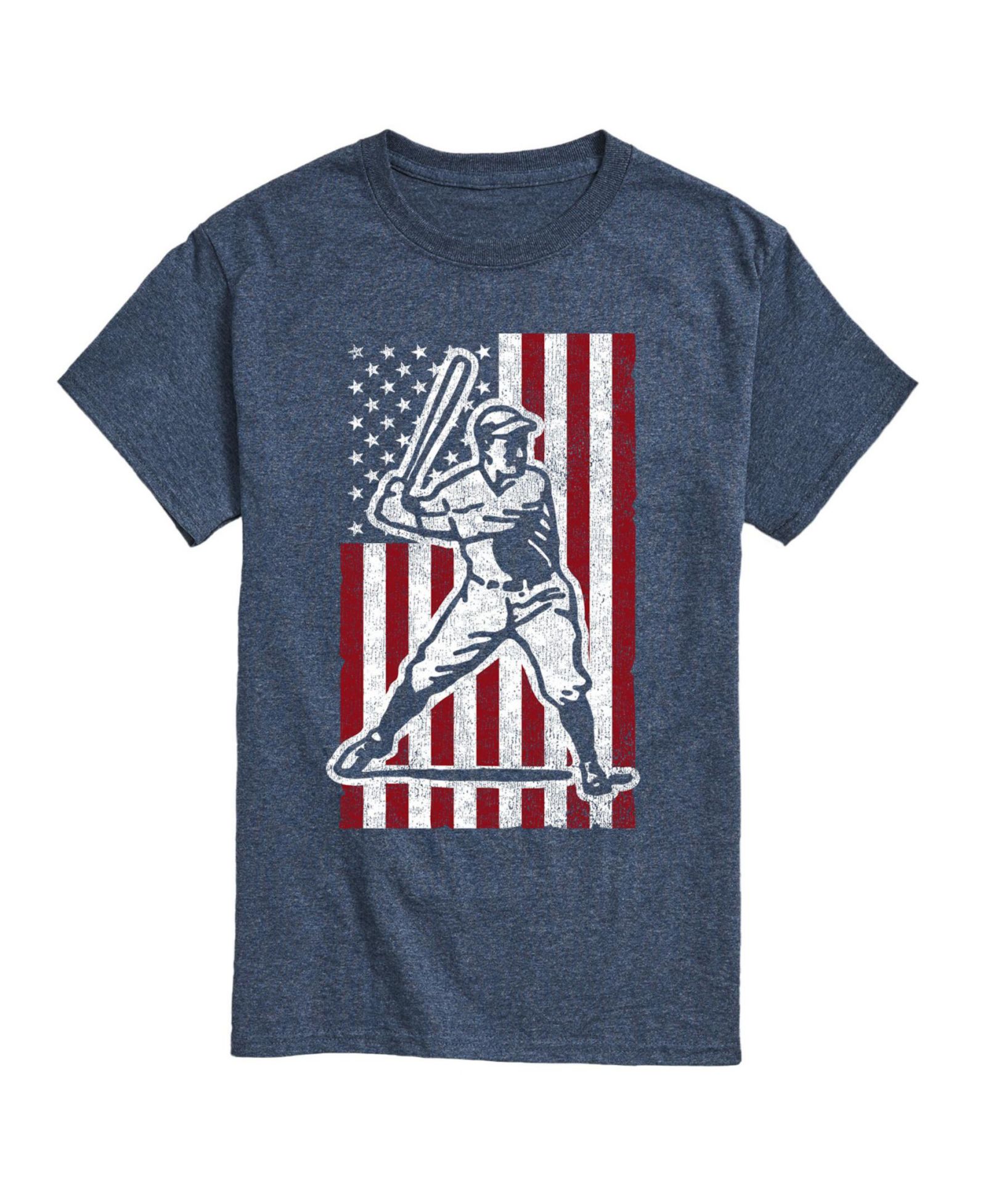 AIRWAVES Men's Flag Baseball Short Sleeve T-shirt
