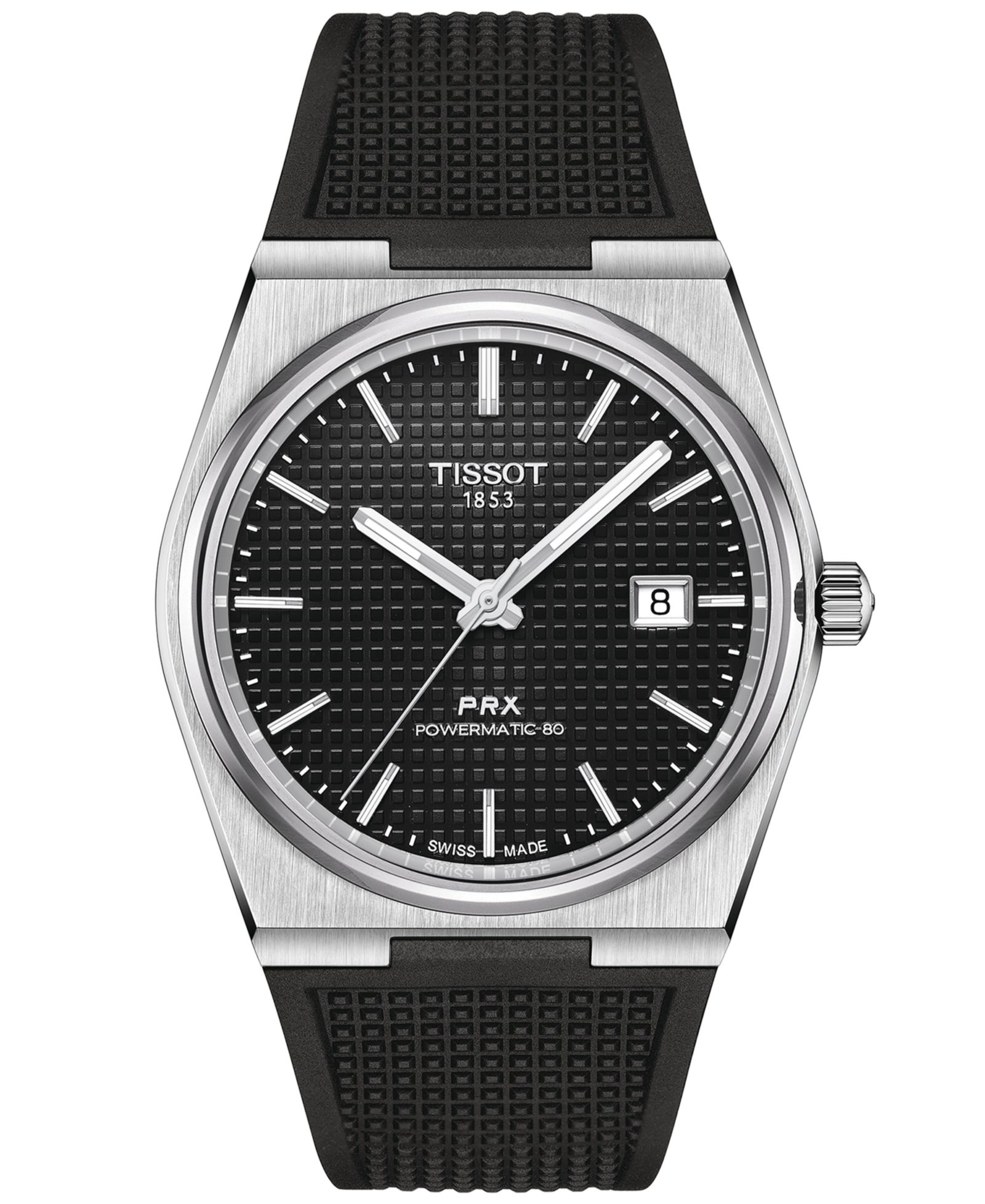 Часы мужские Tissot Swiss Automatic PRX Black Rubber Strap 40mm