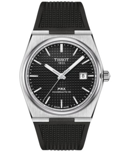 Часы мужские Tissot Swiss Automatic PRX Black Rubber Strap 40mm