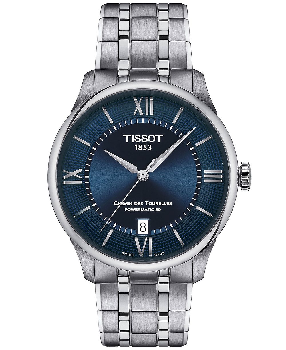 Часы Tissot Unisex Swiss Automatic Chemin des Tourelles Powermatic 80 со стальным браслетом 39mm
