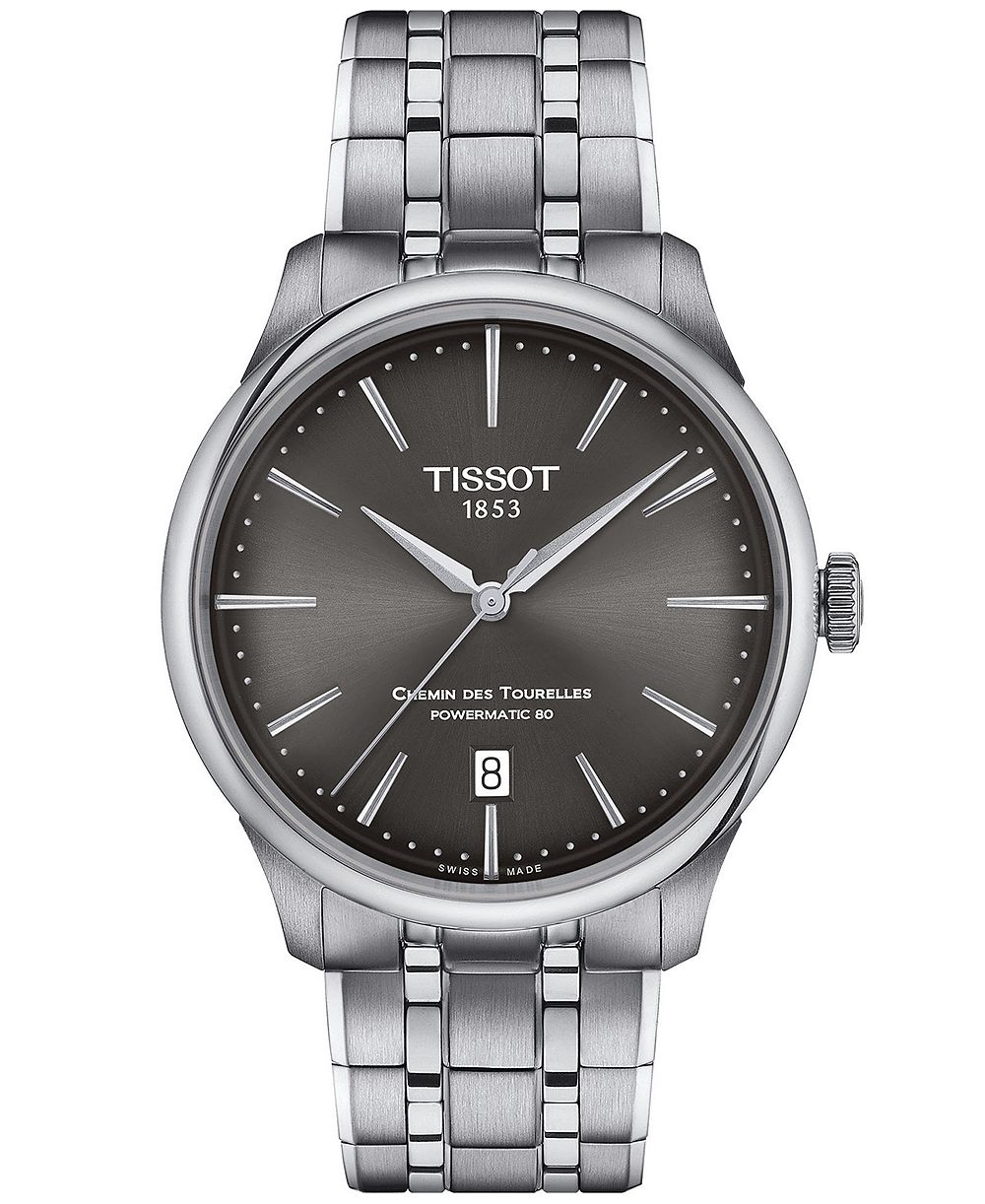 Tissot Unisex Swiss Automatic Chemin des Tourelles Powermatic 80 Stainless Steel Bracelet Watch 39mm