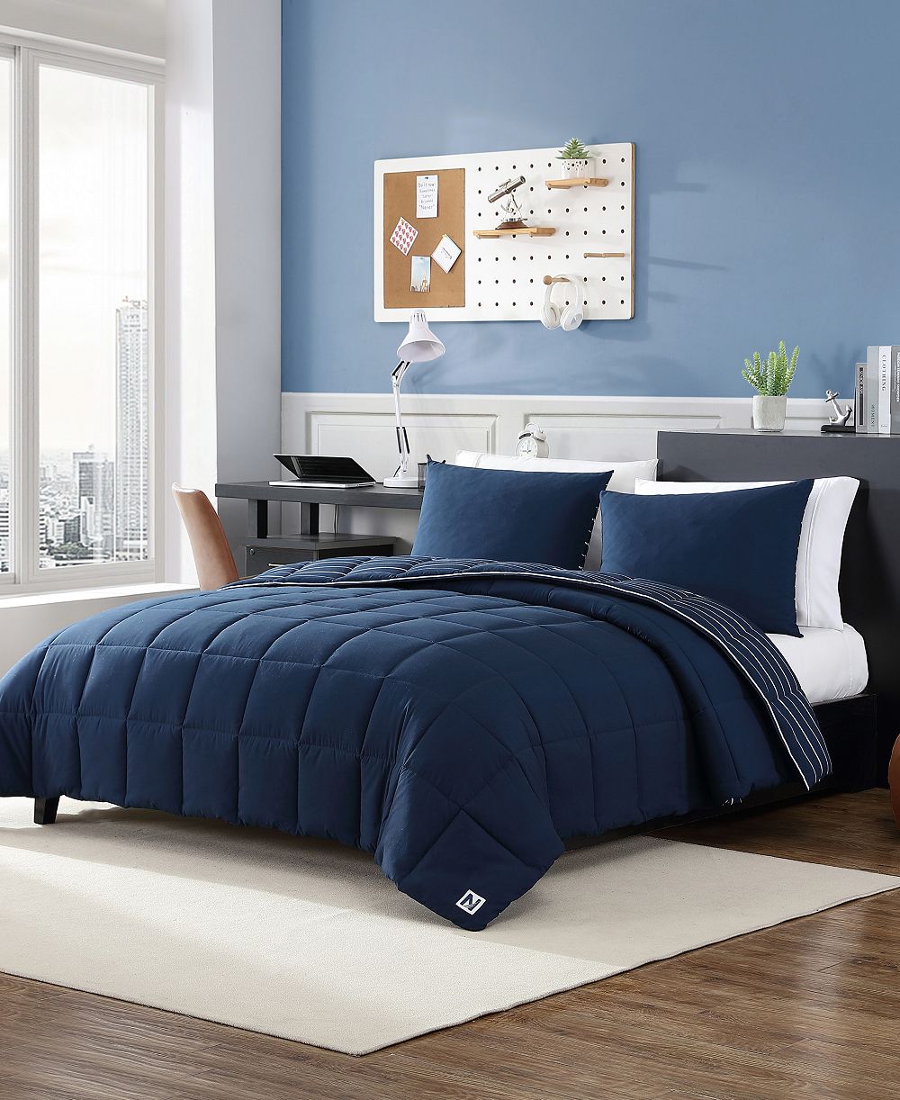 Nautica двустороннее покрывало Longdale Solid Stripe, Full/Queen