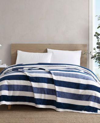 Nautica Awning Stripe Ultra Soft Plush Fleece Blanket, Twin