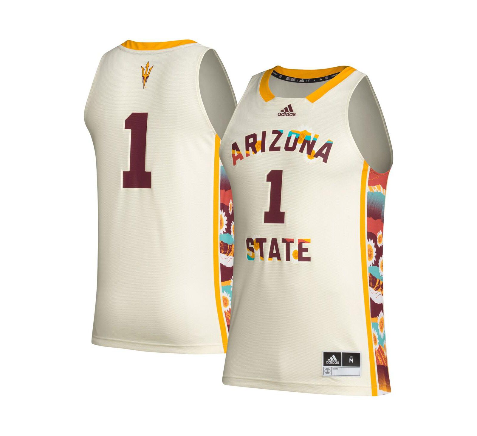 Men's adidas #1 Khaki Arizona State Sun Devils Honoring Black Excellence Basketball Jersey