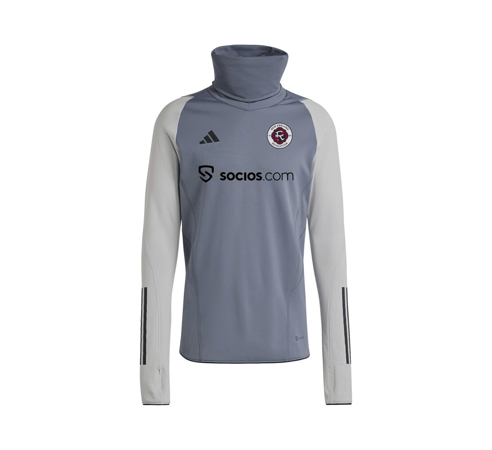 Men's adidas Gray New England Revolution Warm Raglan COLD.RDY Top