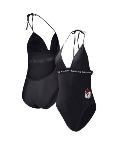 Женский слитный купальник G-III 4Her by Carl Banks Black Georgia Bulldogs Full Count One-Piece Swimsuit