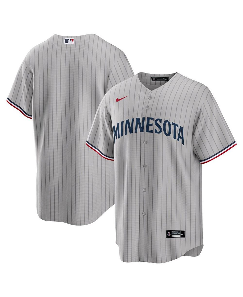 Мужская джерси Nike Gray Minnesota Twins Road Replica Team