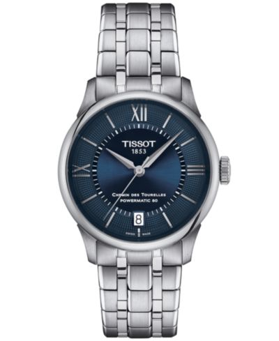 Женские часы Tissot Swiss Automatic Chemin des Tourelles Powermatic 80 34mm