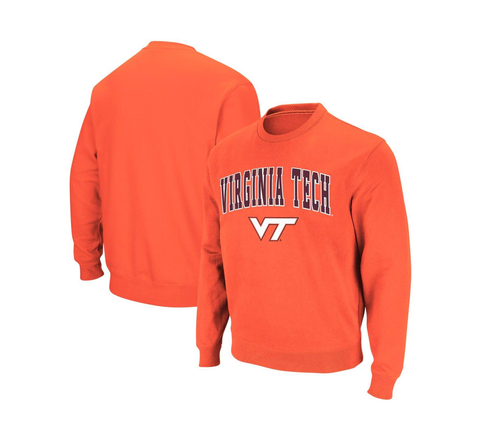 Colosseum мужской свитшот Virginia Tech Hokies Arch and Logo Crew Neck