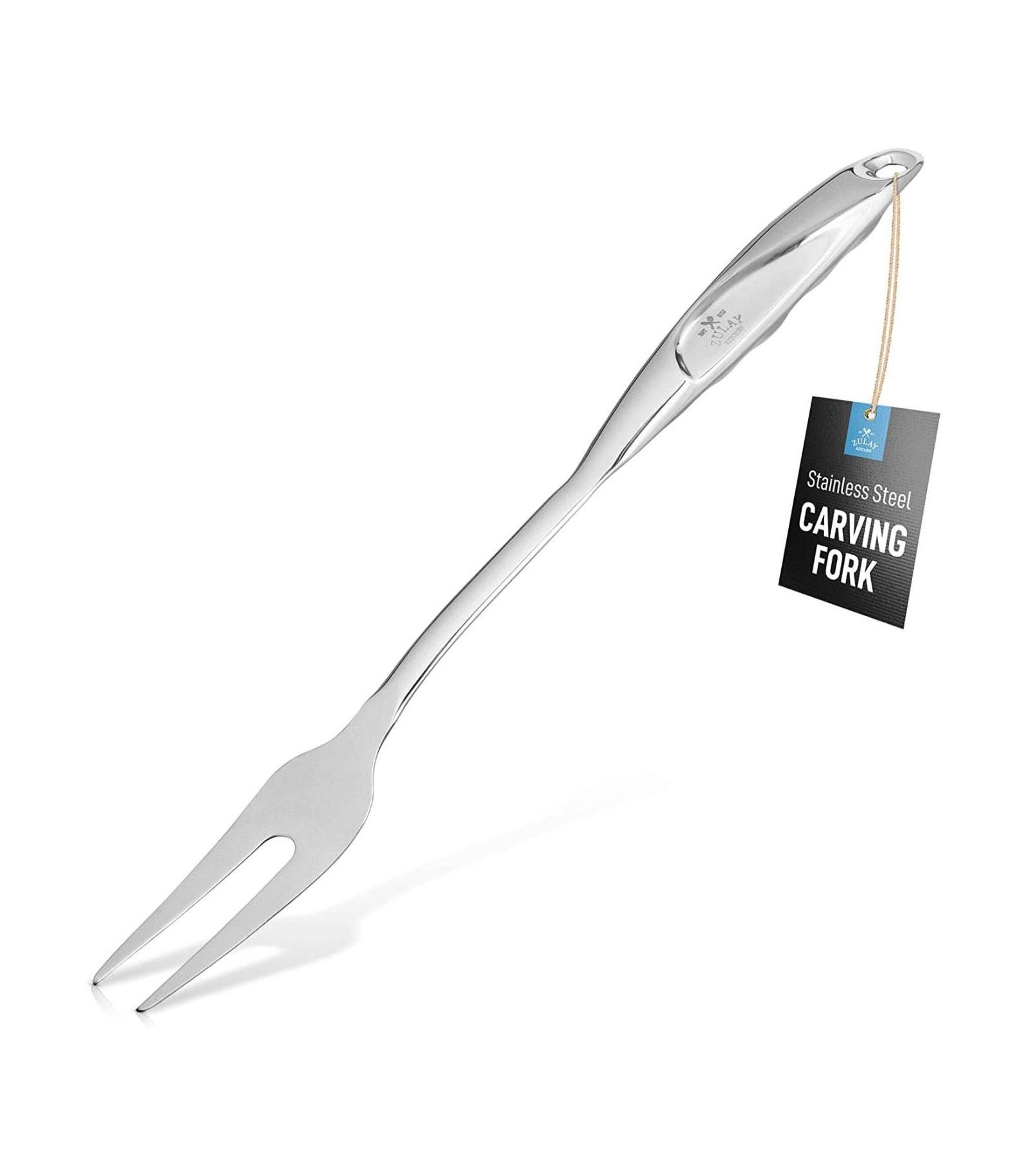 Zulay Kitchen Stainless Steel Meat Carving Fork With Comfortable Handle