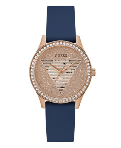 GUESS Women's Analog Blue Silicone Watch 38mm