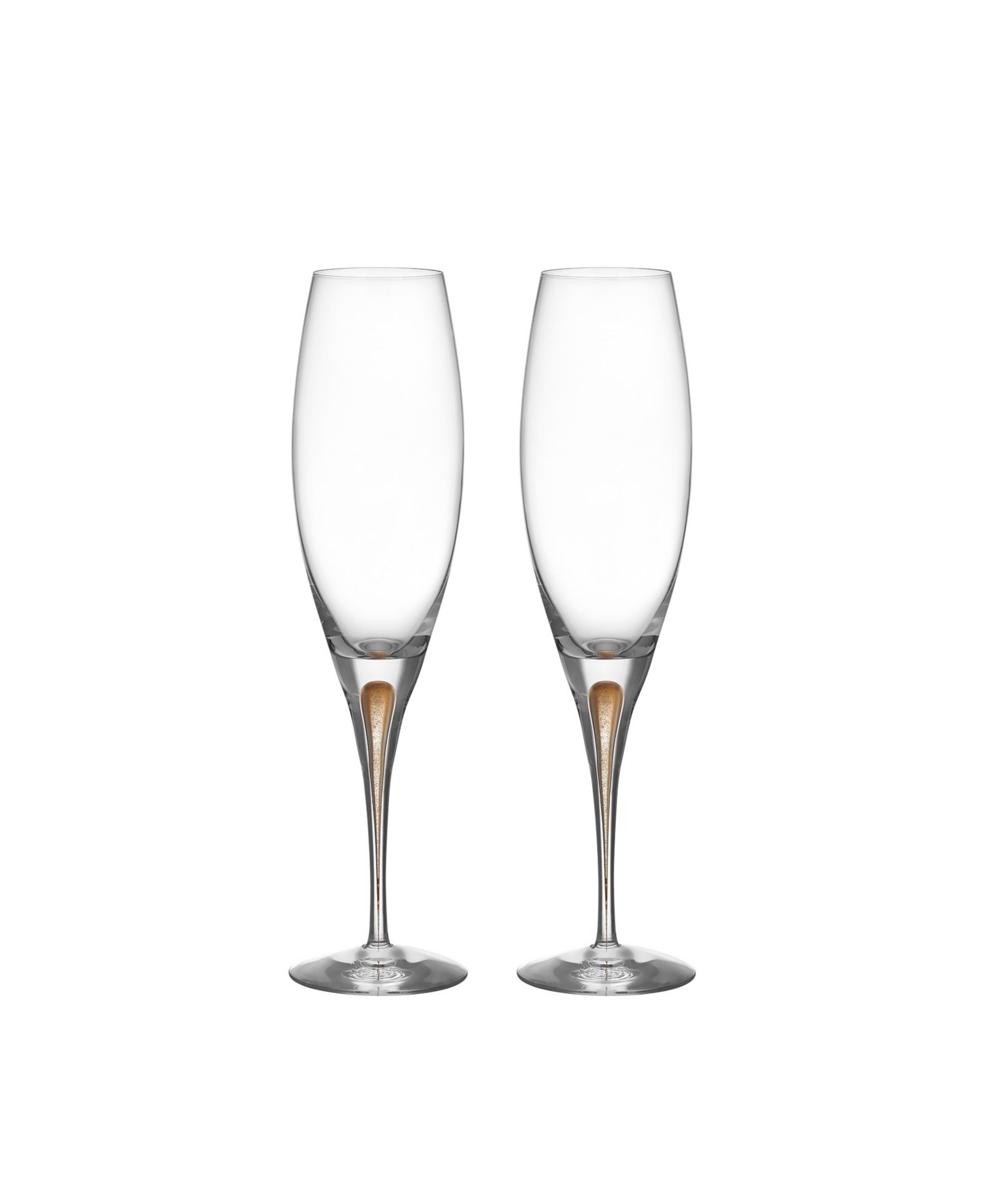 Orrefors Intermezzo Gold Champagne Glass, 2-pack бокал для шампанского