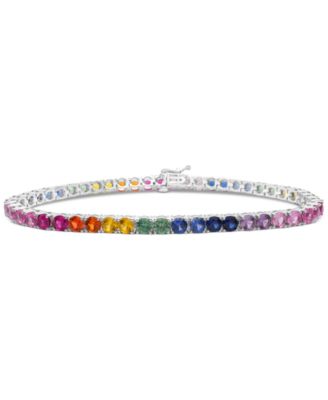 Браслет Multi-Sapphire Tennis in Sterling Silver (16-5/8 ct. t.w.)