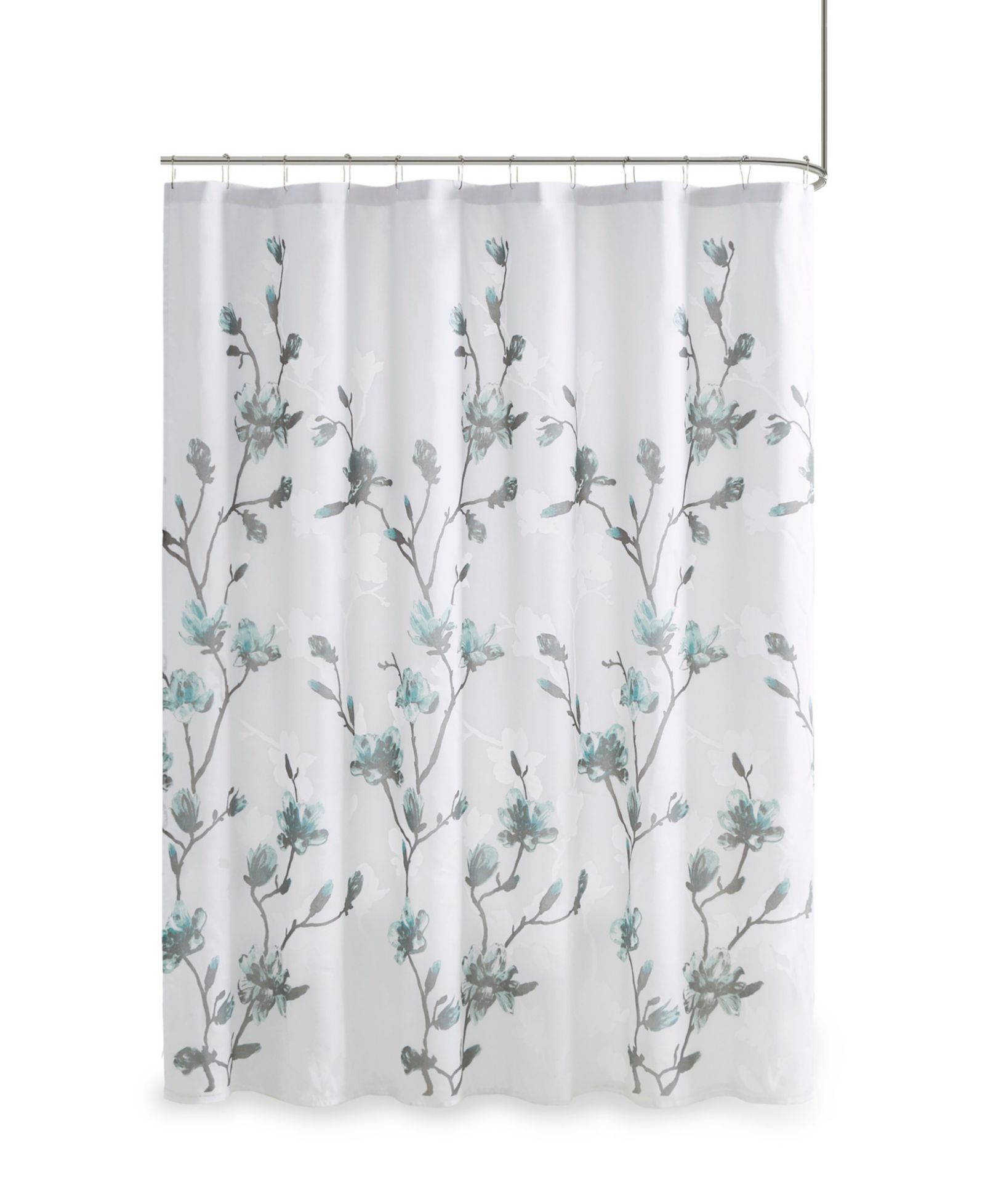 Madison Park Штора для душа с цветочным принтом Magnolia Floral, 72" x 72"