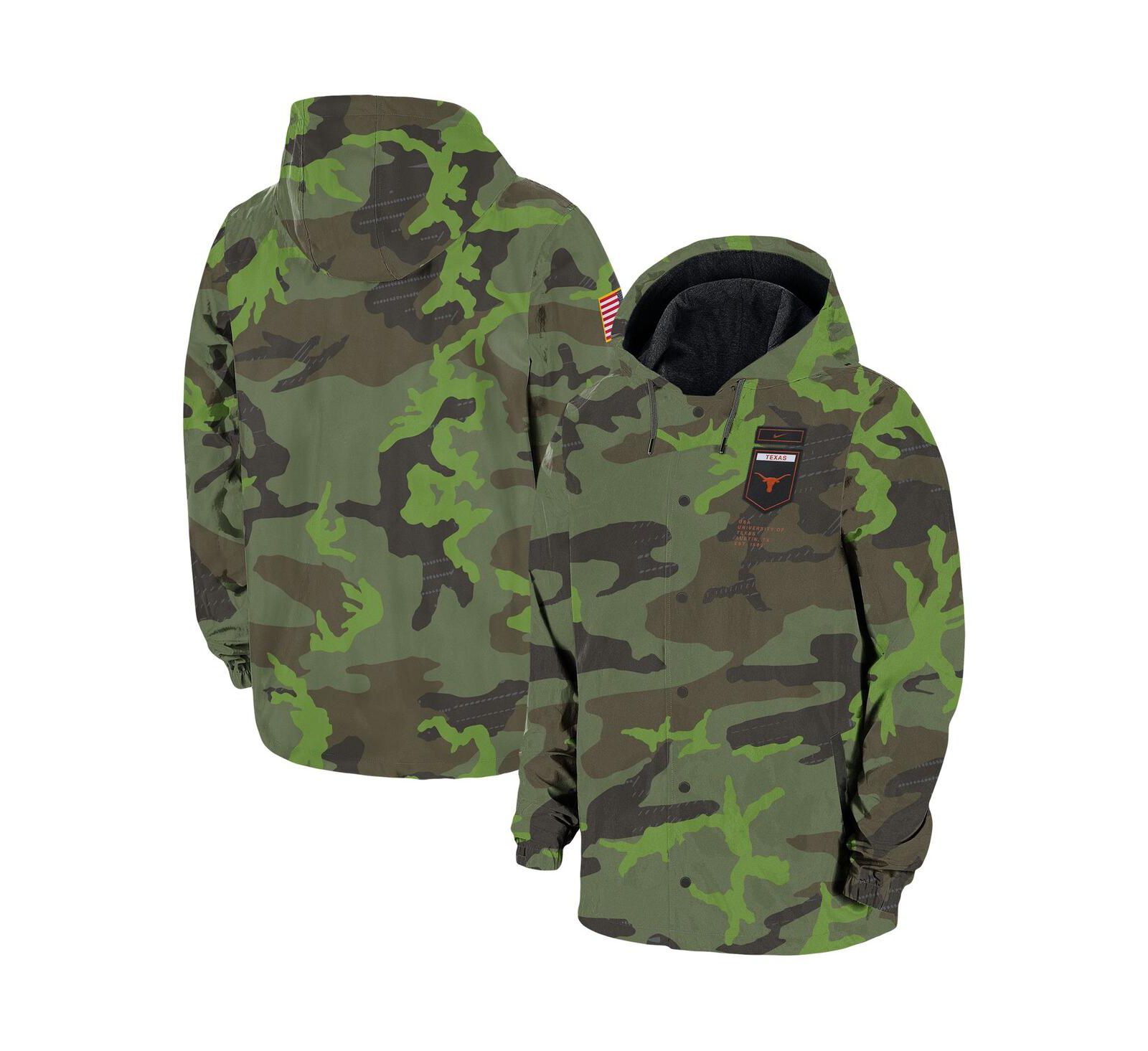 Men's Nike Camo Texas Longhorns Hoodie Full-Snap Jacket
