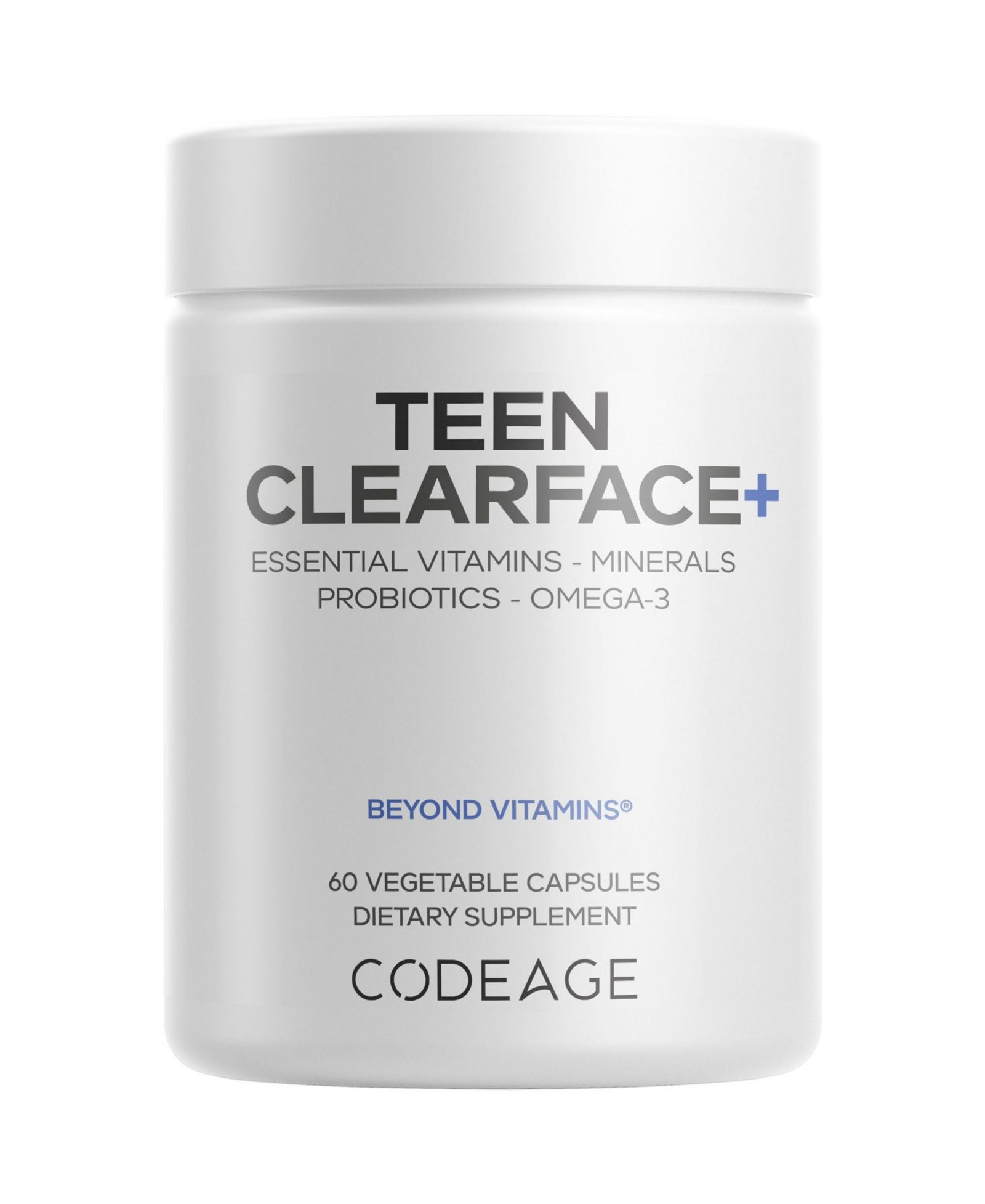 Codeage Teen Clearface витамины для кожи и прыщей, 60 капсул