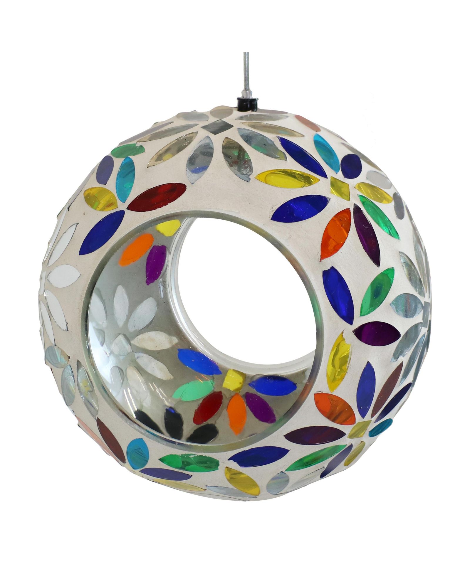 Sunnydaze Decor садовая кормушка для птиц с мозаичным дизайном, круглая, стеклянная