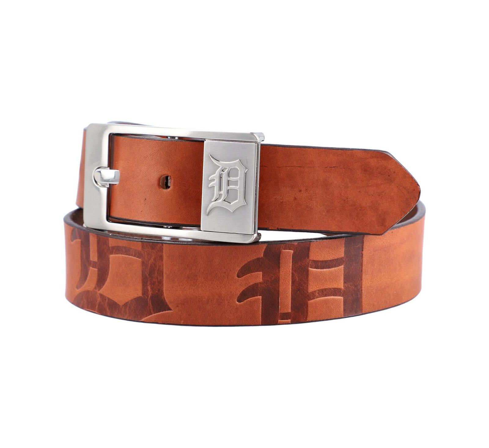 Мужской кожаный ремень Eagles Wings Brown Detroit Tigers Brandish