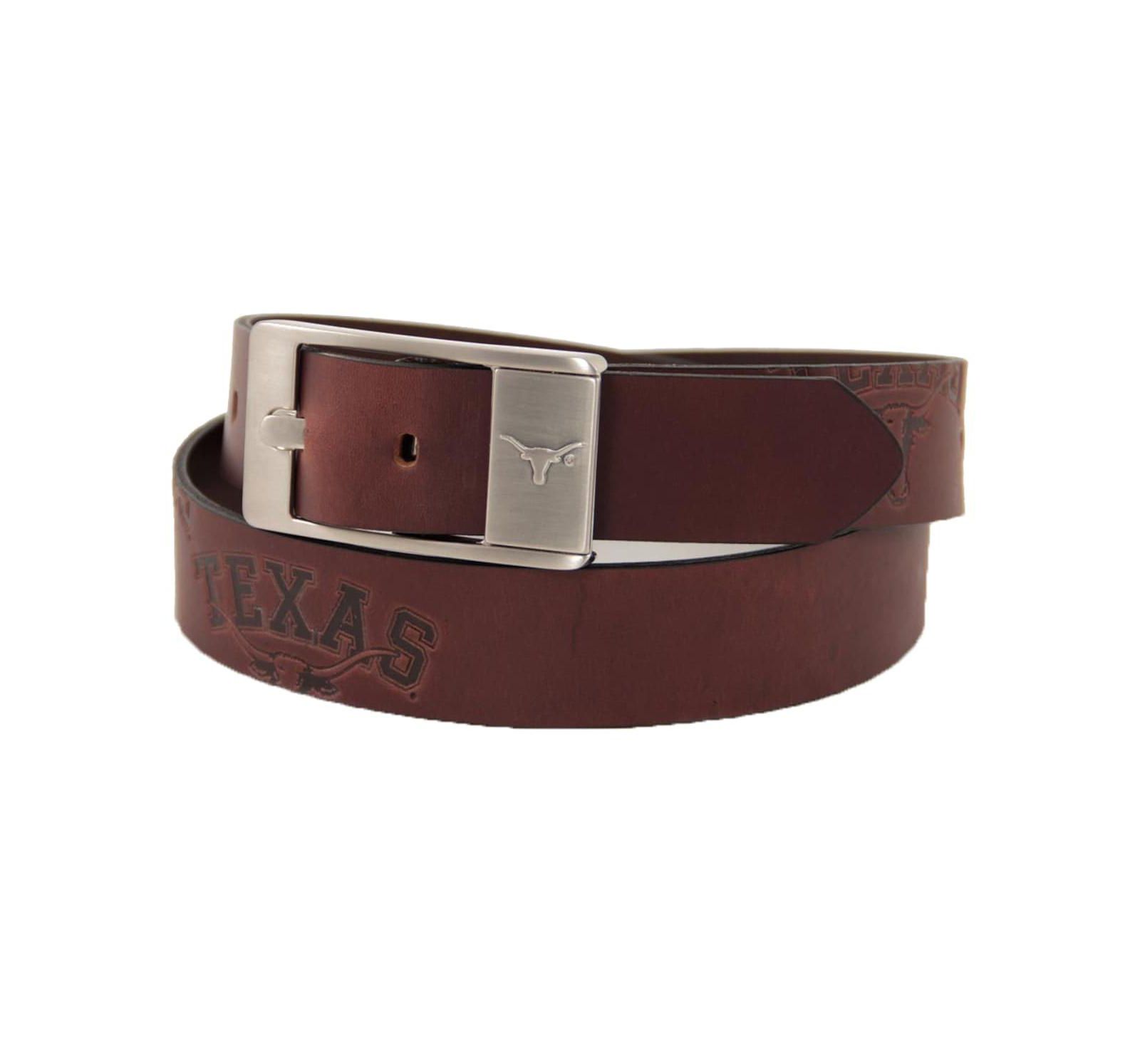 Мужской кожаный ремень Eagles Wings Texas Longhorns Brandish - Brown