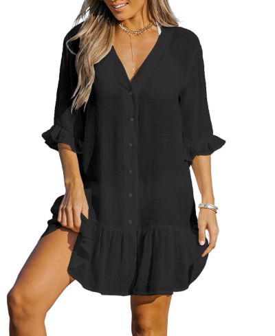 Платье-накидка Cupshe Women's Ruffled Swim Cover-Up Dress