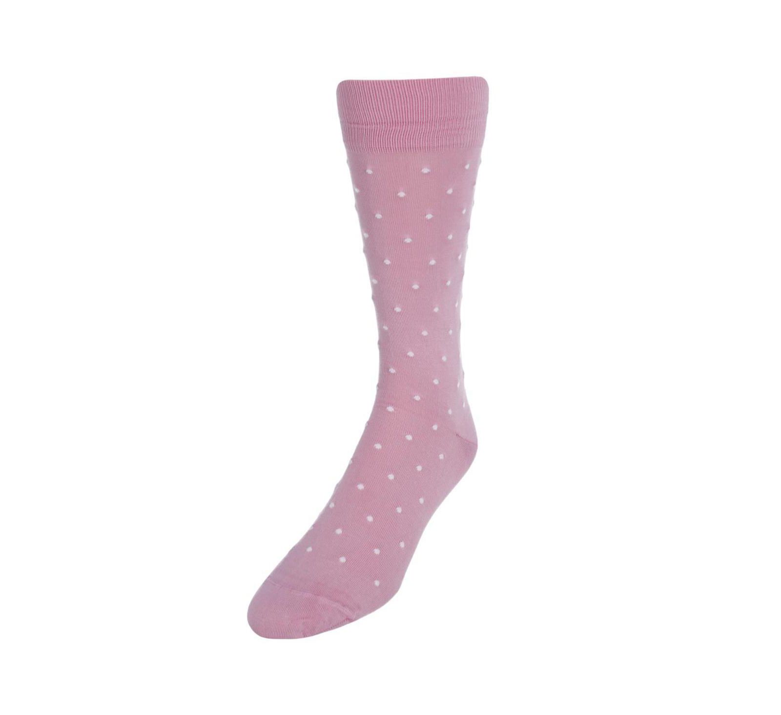 TRAFALGAR Men's Leo Polka Dot Mercerized Cotton Mid-Calf Socks