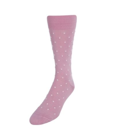 TRAFALGAR Men's Leo Polka Dot Mercerized Cotton Mid-Calf Socks