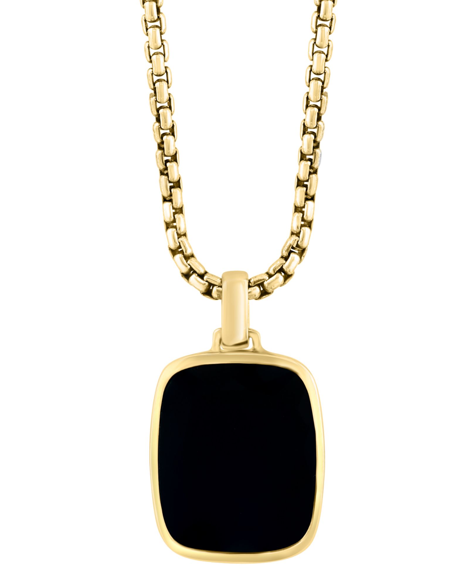 EFFY Collection Мужской кулон Dog Tag из оникса в золотом напылении на стерлинговом серебре 14k