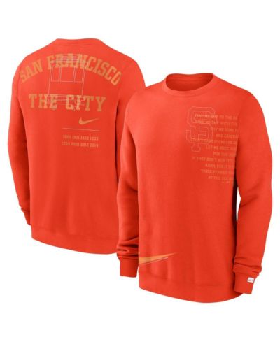 Мужское худи Nike Orange San Francisco Giants Statement Ball Game Fleece Pullover Sweatshirt
