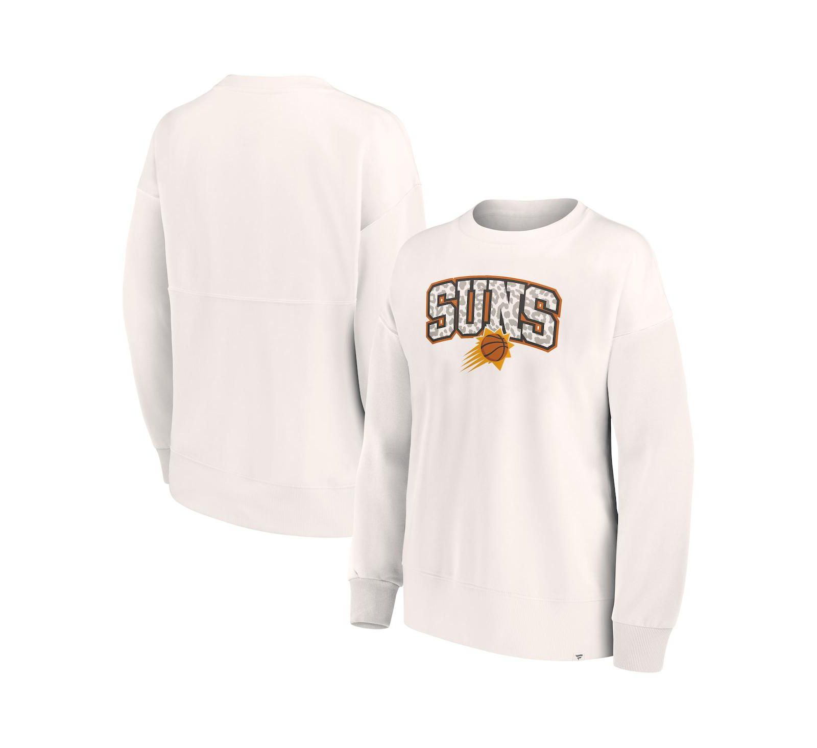 Женский свитшот Fanatics Phoenix Suns с тональным леопардовым принтом, белый