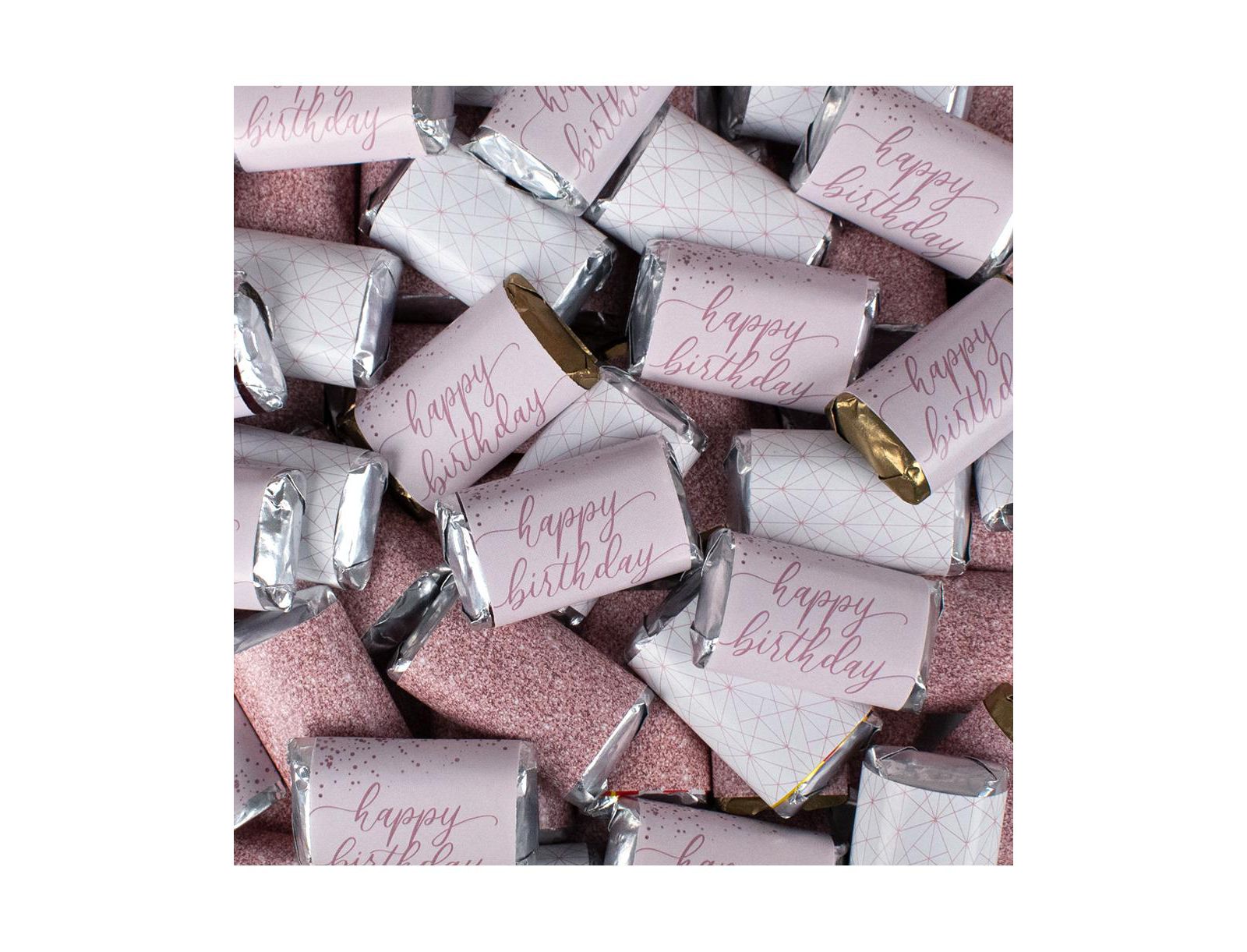 Just Candy набор конфет Happy Birthday Hershey's Chocolate Rose Gold, 108 шт.
