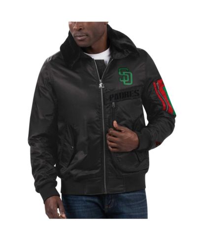Men's Starter x Ty Mopkins Black San Diego Padres Black History Month Satin Full-Zip Jacket