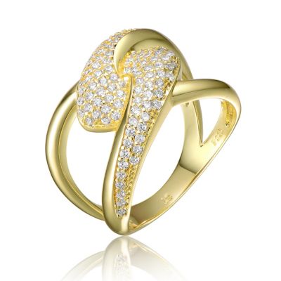 Кольцо Rachel Glauber Brilliant с позолотой 14K и CZ Pave