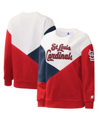 Женское белое и красное худи St. Louis Cardinals Shutout Pullover от Starter