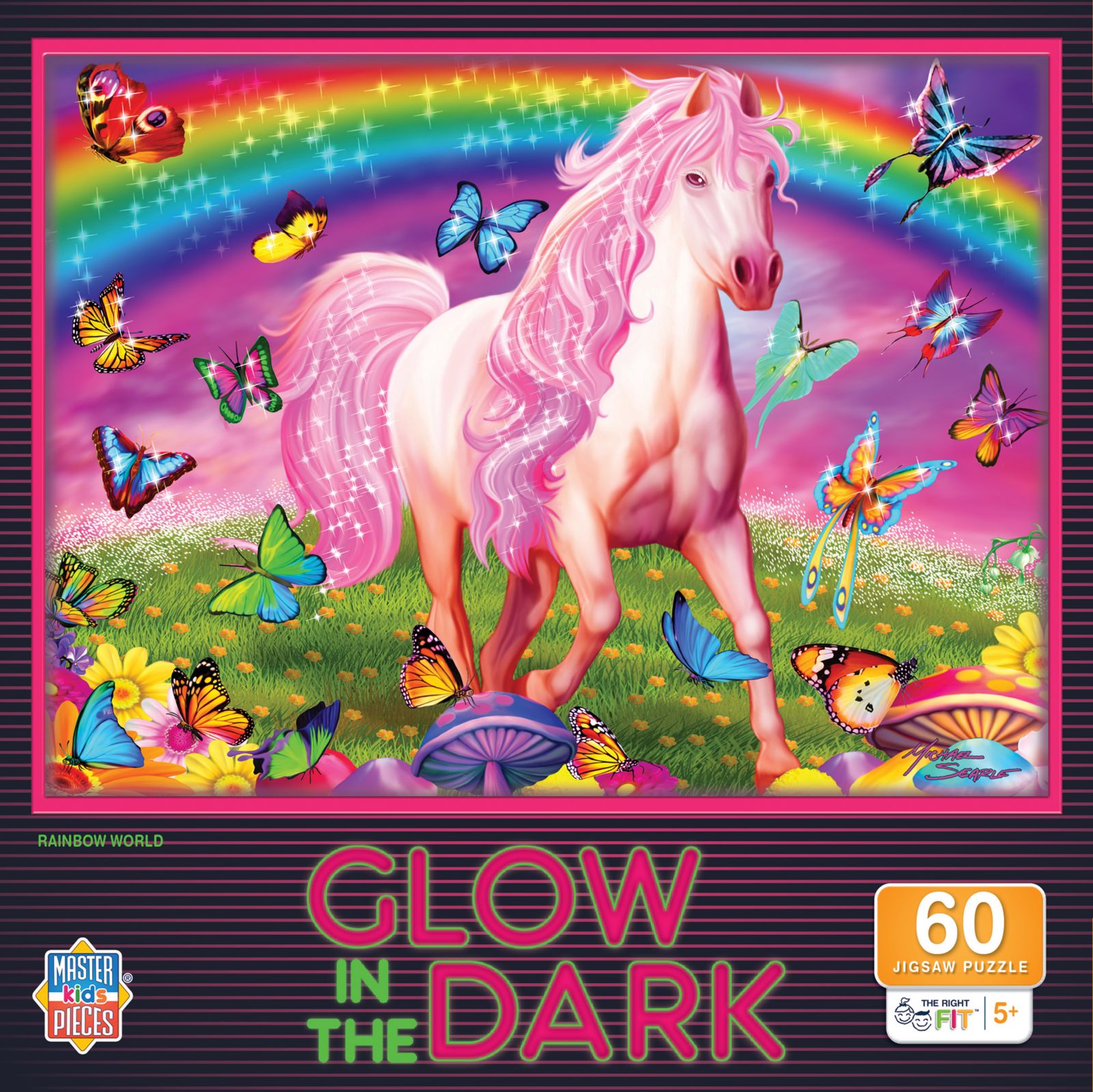 Пазл MasterPieces Glow in the Dark Rainbow World 60 Piece