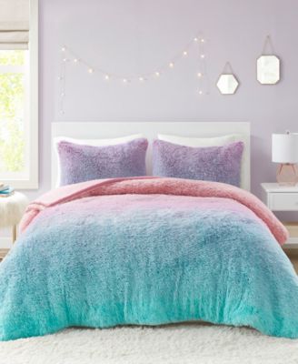 Intelligent Design Набор из 3 покрывал Ombre Shaggy Faux Fur, Full/Queen