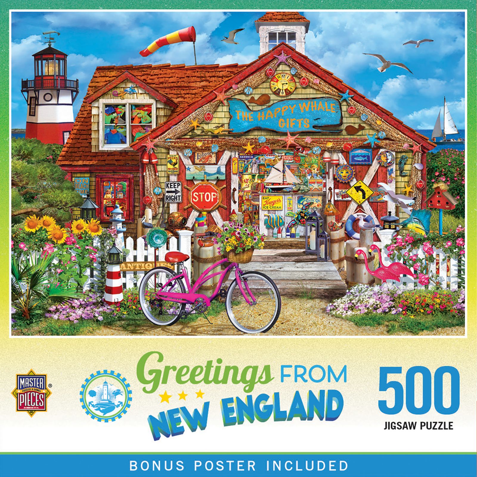 Пазл Greetings From New England - 500 Piece Jigsaw Puzzle