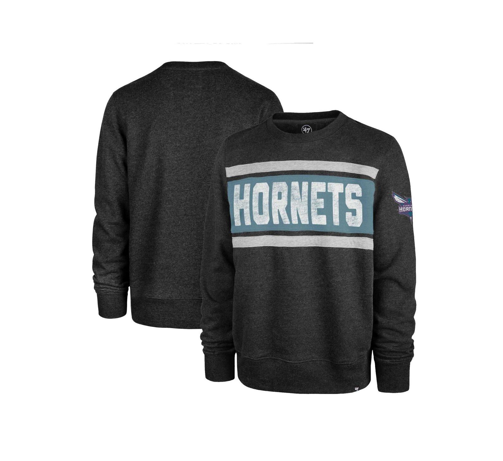 '47 Brand мужское худи с длинным рукавом Charlotte Hornets Tribeca Emerson, цвет heather black