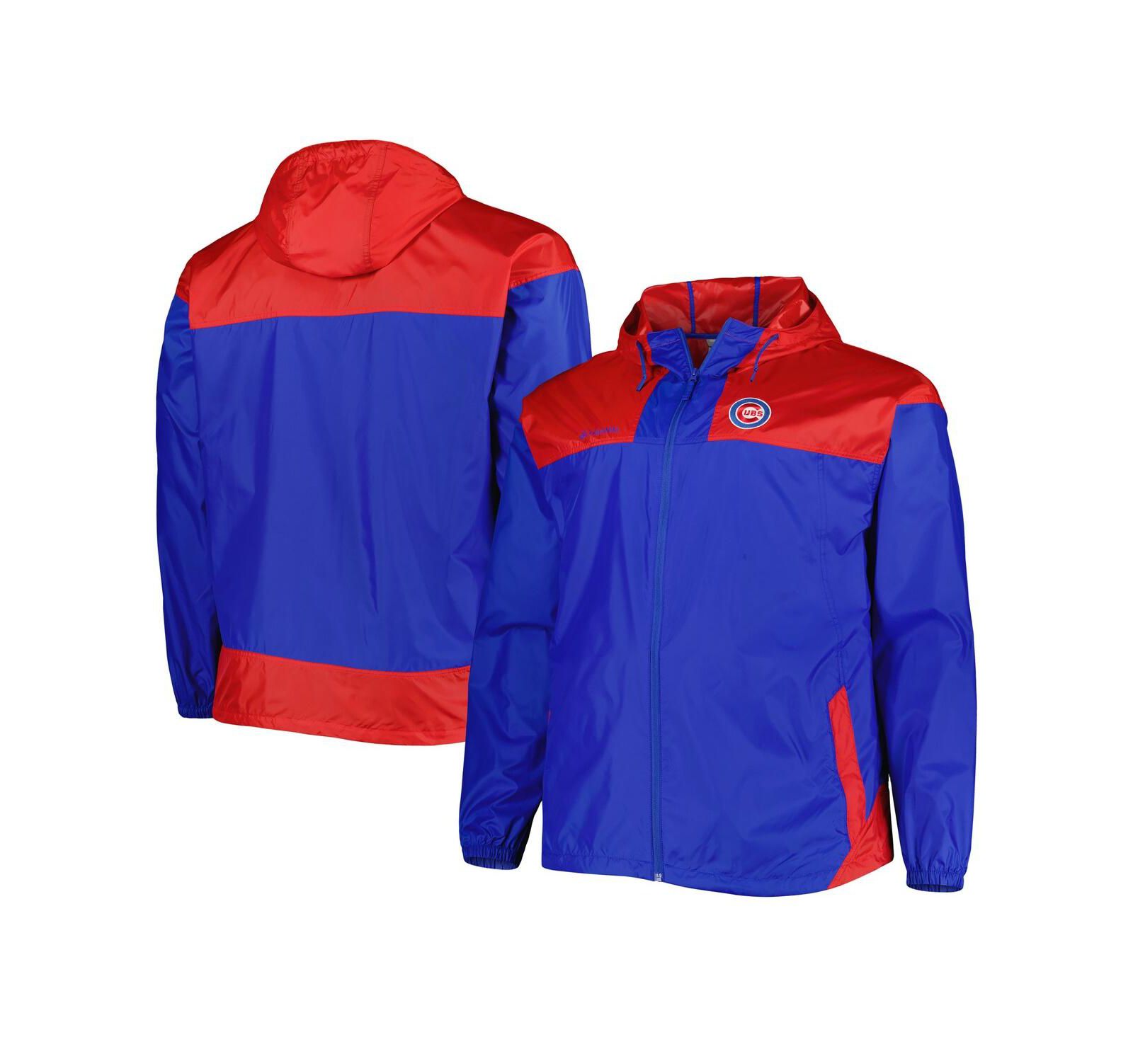 Men's Columbia Royal Chicago Cubs Flash Forward Challenger Big and Tall Omni-Shade Full-Zip Windbreaker