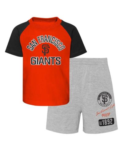 Комплект из футболки и шорт Outerstuff San Francisco Giants Ground Out Baller Raglan для малышей