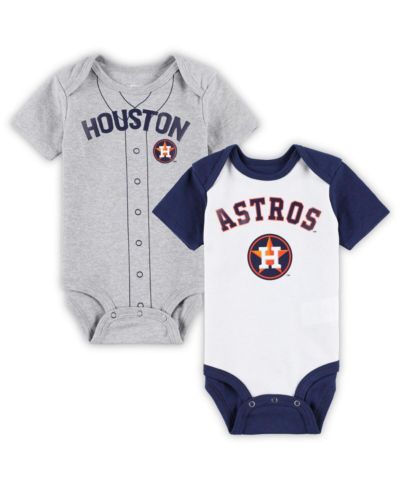 Комплект боди из 2 штук Outerstuff Infant Boys and Girls White and Heather Gray Houston Astros Little Slugger Bodysuit Set