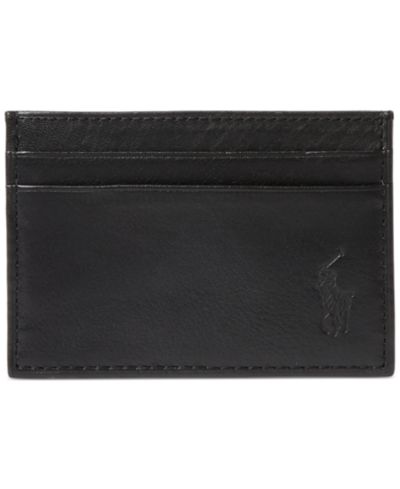 Polo Ralph Lauren Men's Pebbled Leather Card Case & Money Clip
