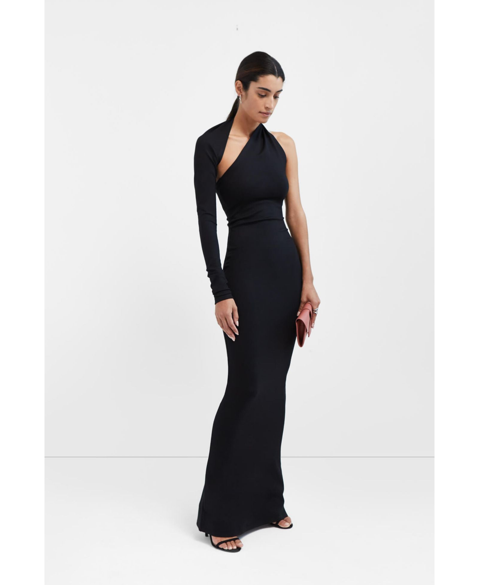 Marcella Women's Manhattan Halter One-Shoulder Open-Back Evening Gown