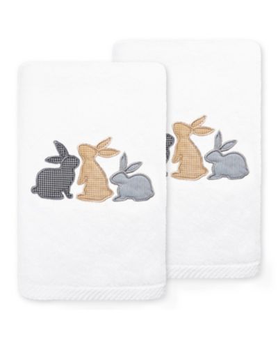 Набор полотенец для рук Linum Home Bunny Row Embroidered 100% Turkish Cotton 30" x 16"