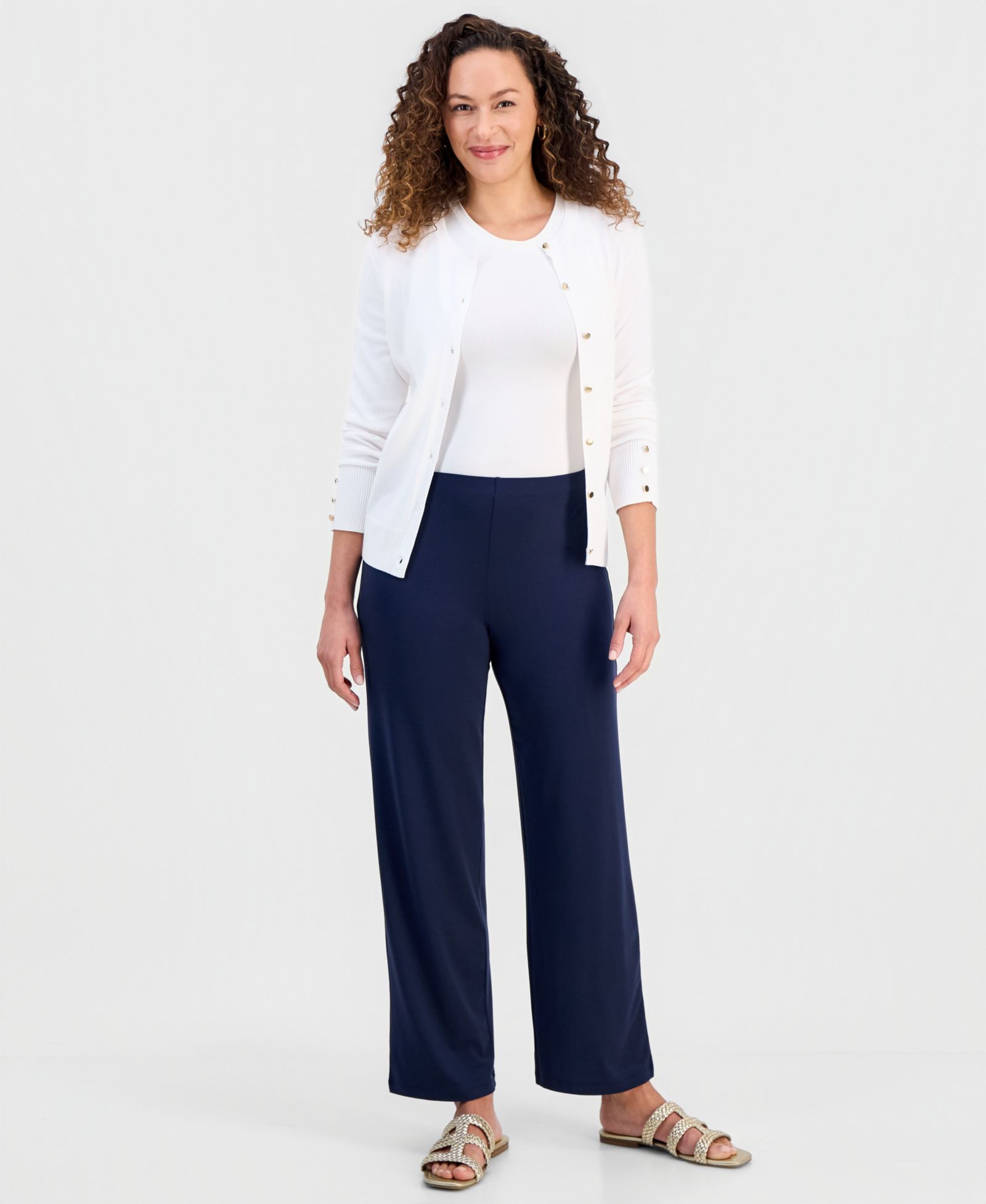 JM Collection Petite вязаные широкие брюки Pull-On, Petite & Petite Short
